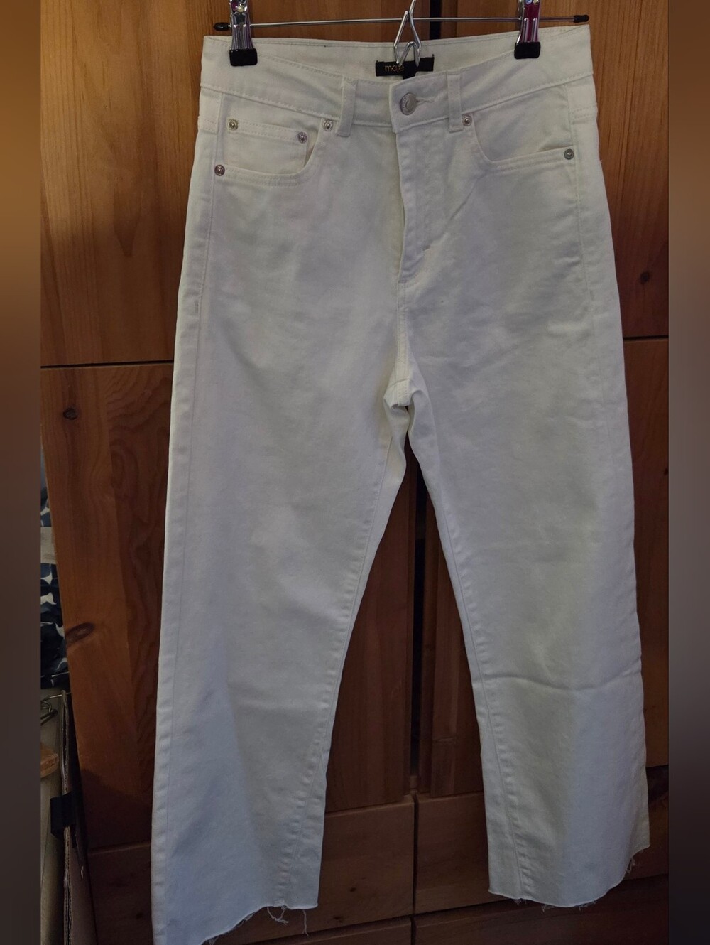 Maje Women's Off White Wide Leg Jeans Size XS Or EU38